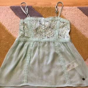 Mint Fancy flowy girls tank top